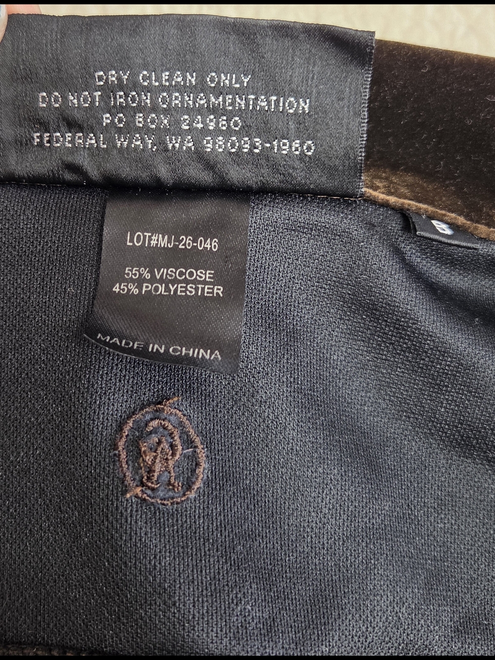 Christine Alexander Brown Velour Jacket Size S fake Crystal Buttons - Picture 5 of 5